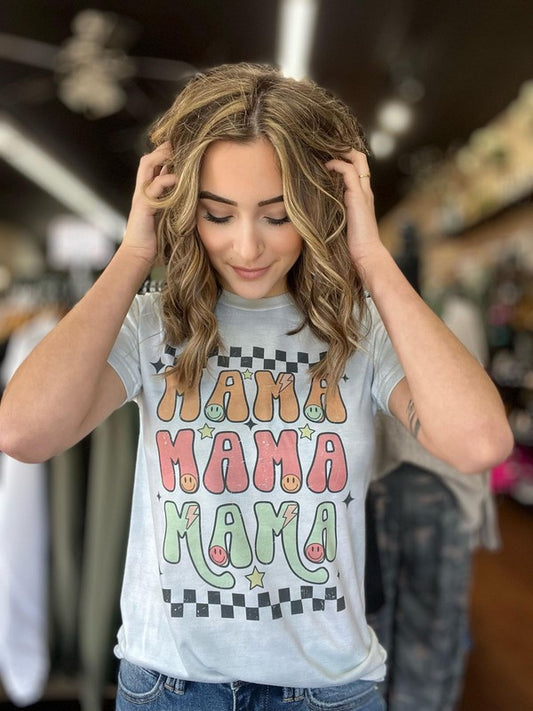 Checkered Mama Tee