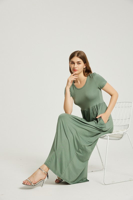 Women's Summer Casual Maxi Dress With Pocket