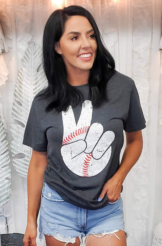 Baseball Peace Sign T Shirt