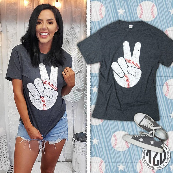 Baseball Peace Sign T Shirt