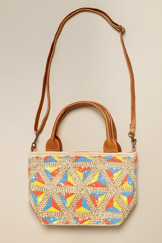 Abstract Pattern Tote Bag with Strap