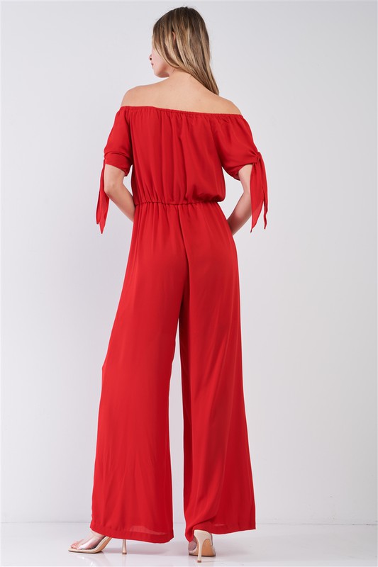 Off-The-Shoulder Wide Leg Jumpsuit