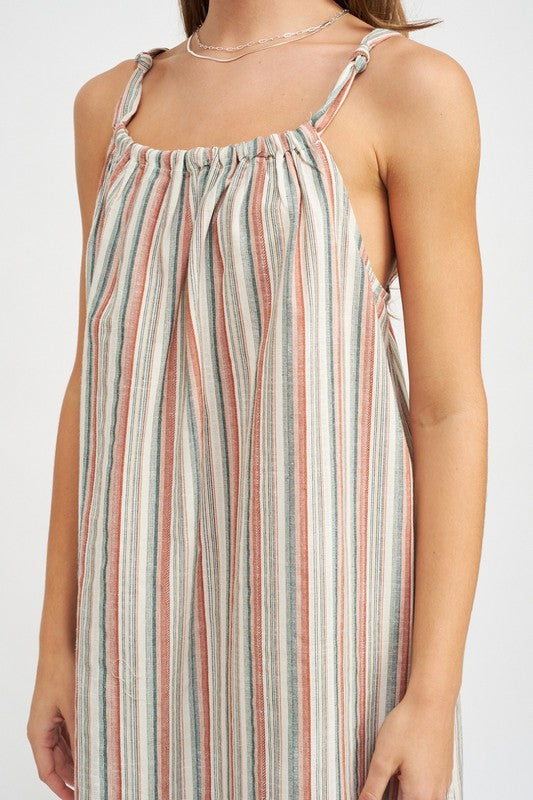 STRIPED MAXI DRESS WITH POCKETS