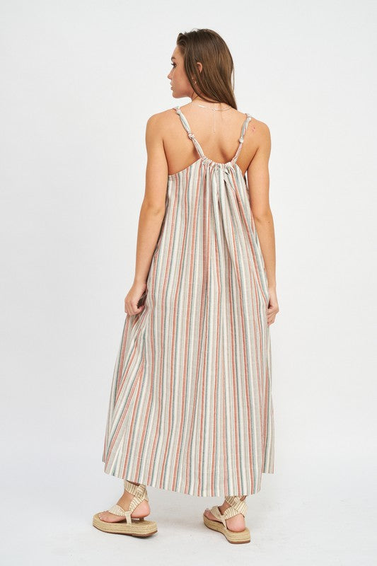 STRIPED MAXI DRESS WITH POCKETS