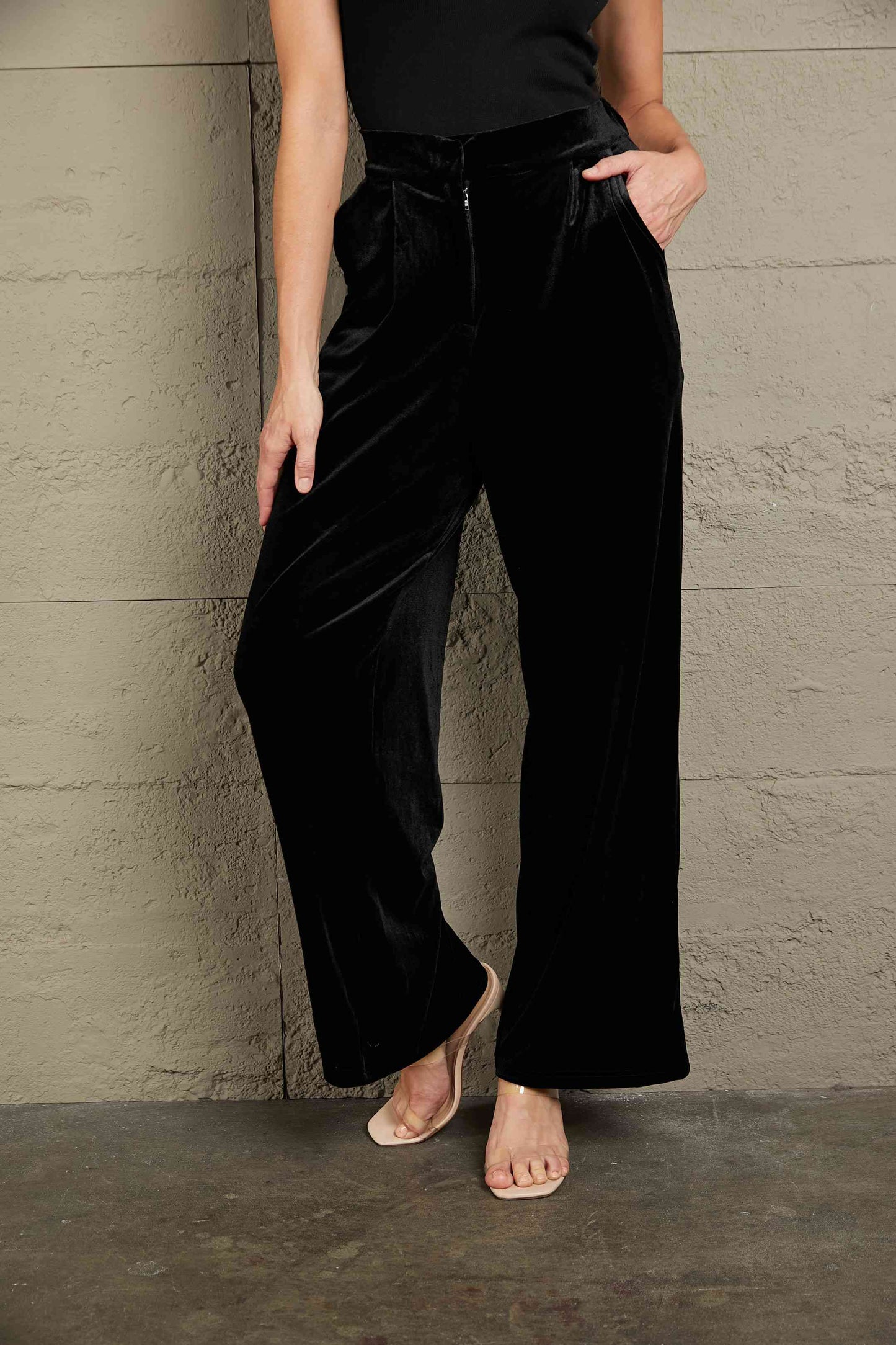 Double Take Loose Fit High Waist Long Pants with Pockets