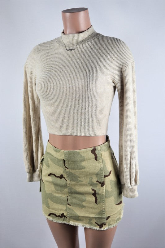 Camo Khaki cargo skirt