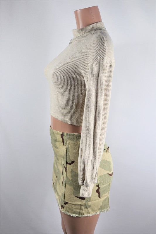 Camo Khaki cargo skirt