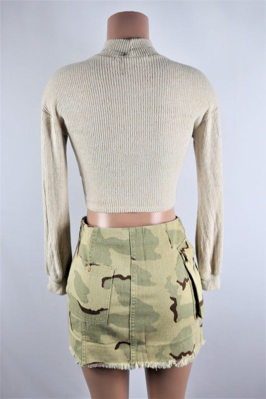 Camo Khaki cargo skirt