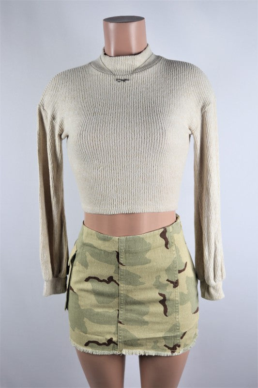 Camo Khaki cargo skirt