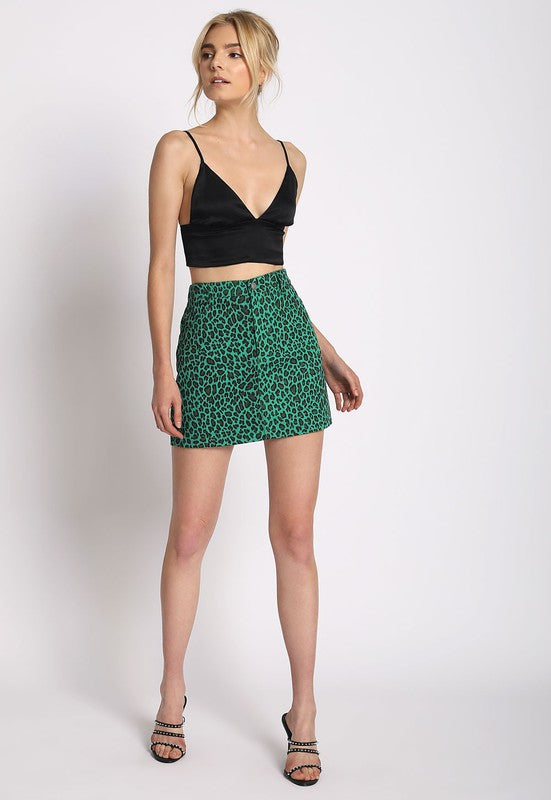 LEOPARD PRINT MINI SKIRT