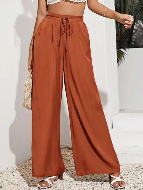 Drawstring Wide Leg Pants