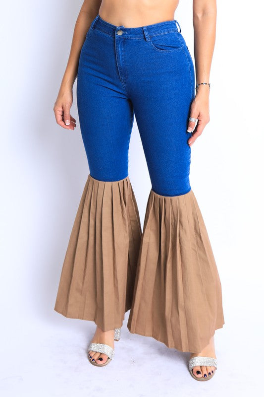 Pleated Denim Pants