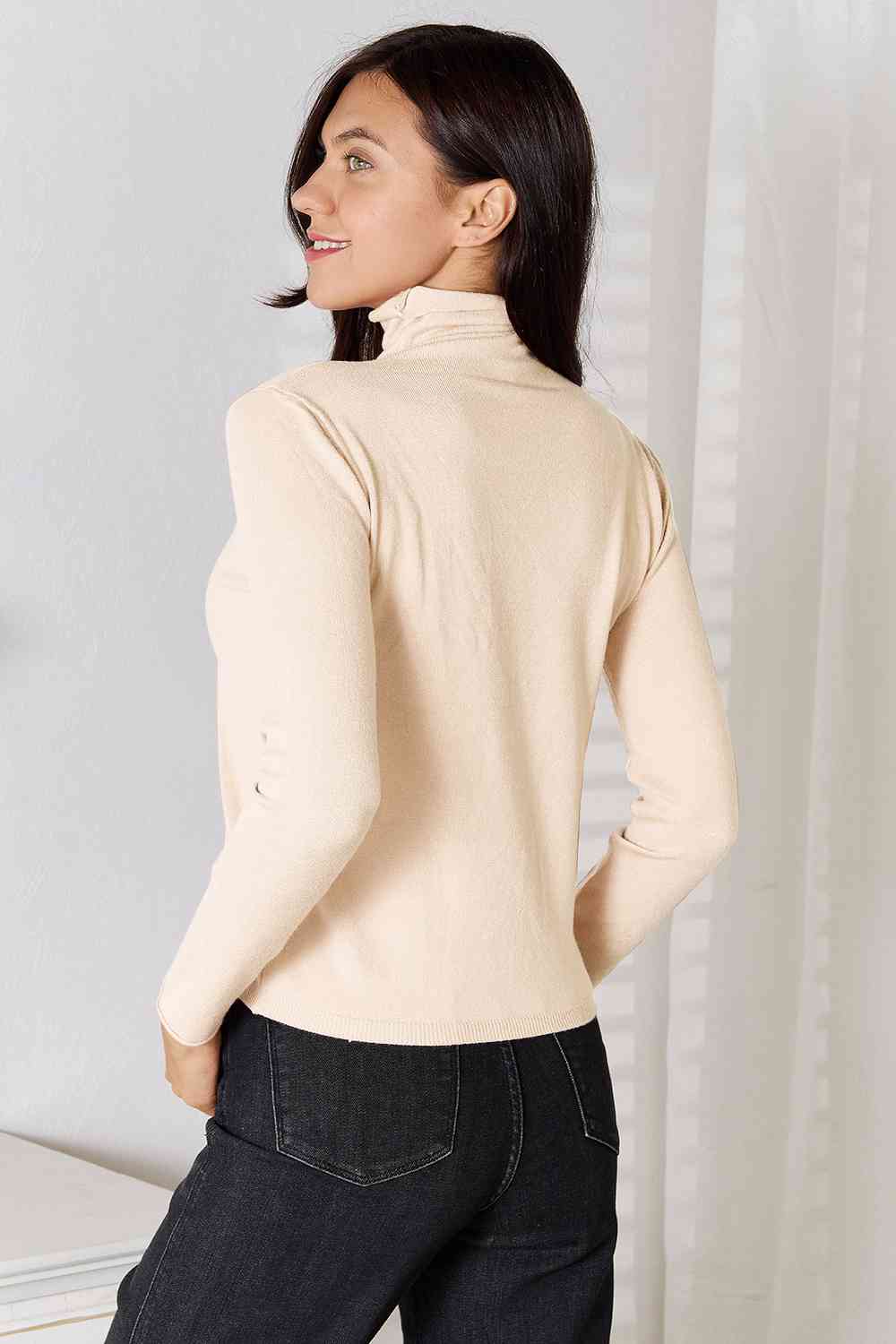 Turtleneck Long Sleeve Knit Top