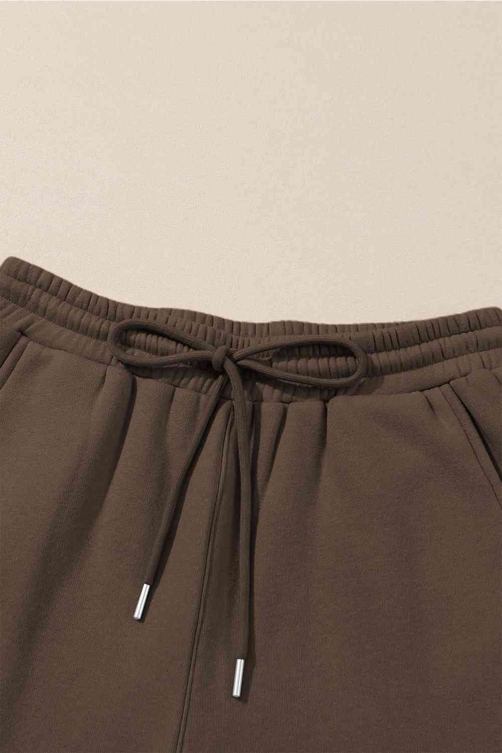 Drawstring Straight Pants with Pockets