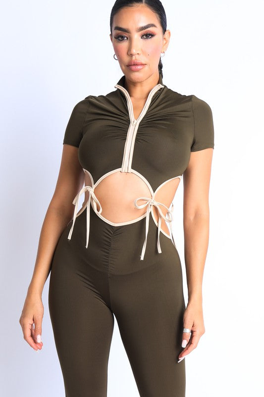 Tie detailed jumpsuit