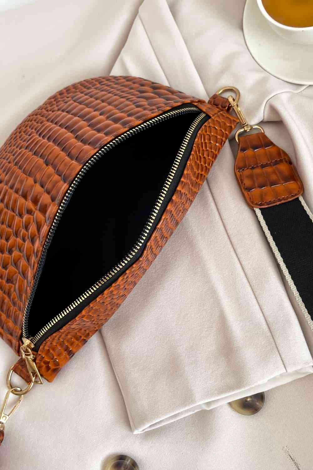 PU Leather Sling Bag with Small Purse