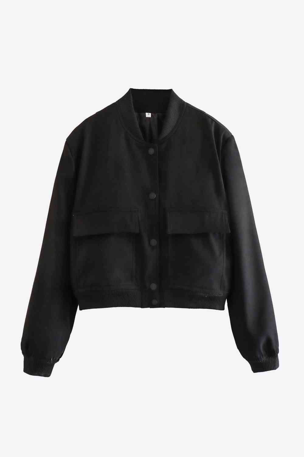 Baseball Collar Jacket with Pockets