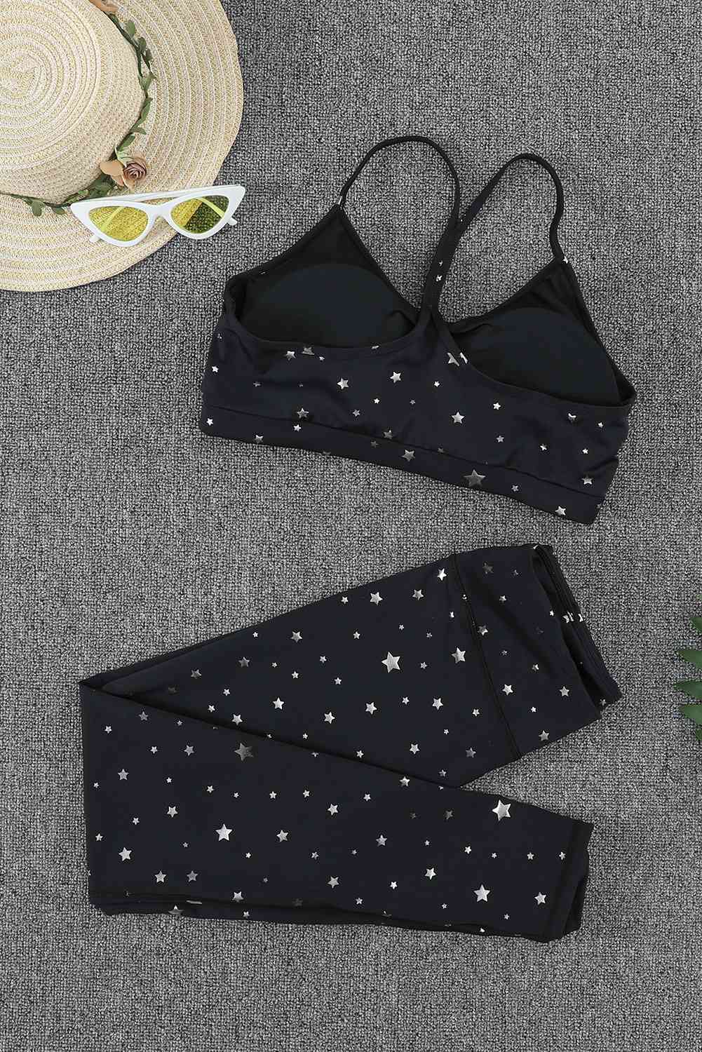 Star Print Sports Bra and Leggings Set