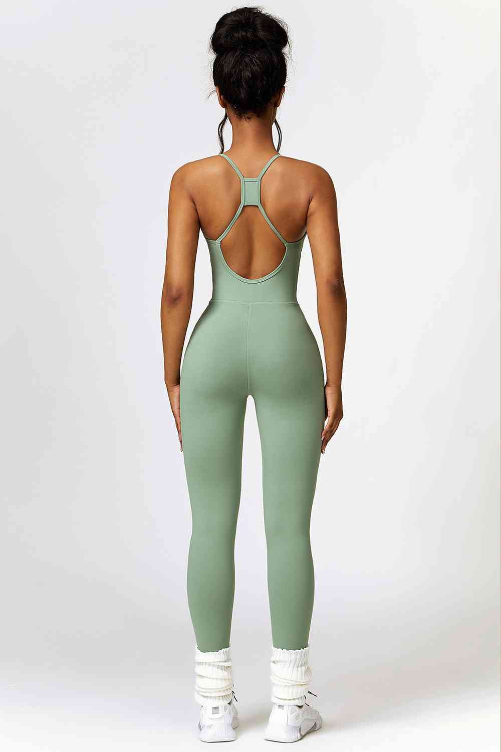 Open Back Spaghetti Strap Sports Jumpsuit