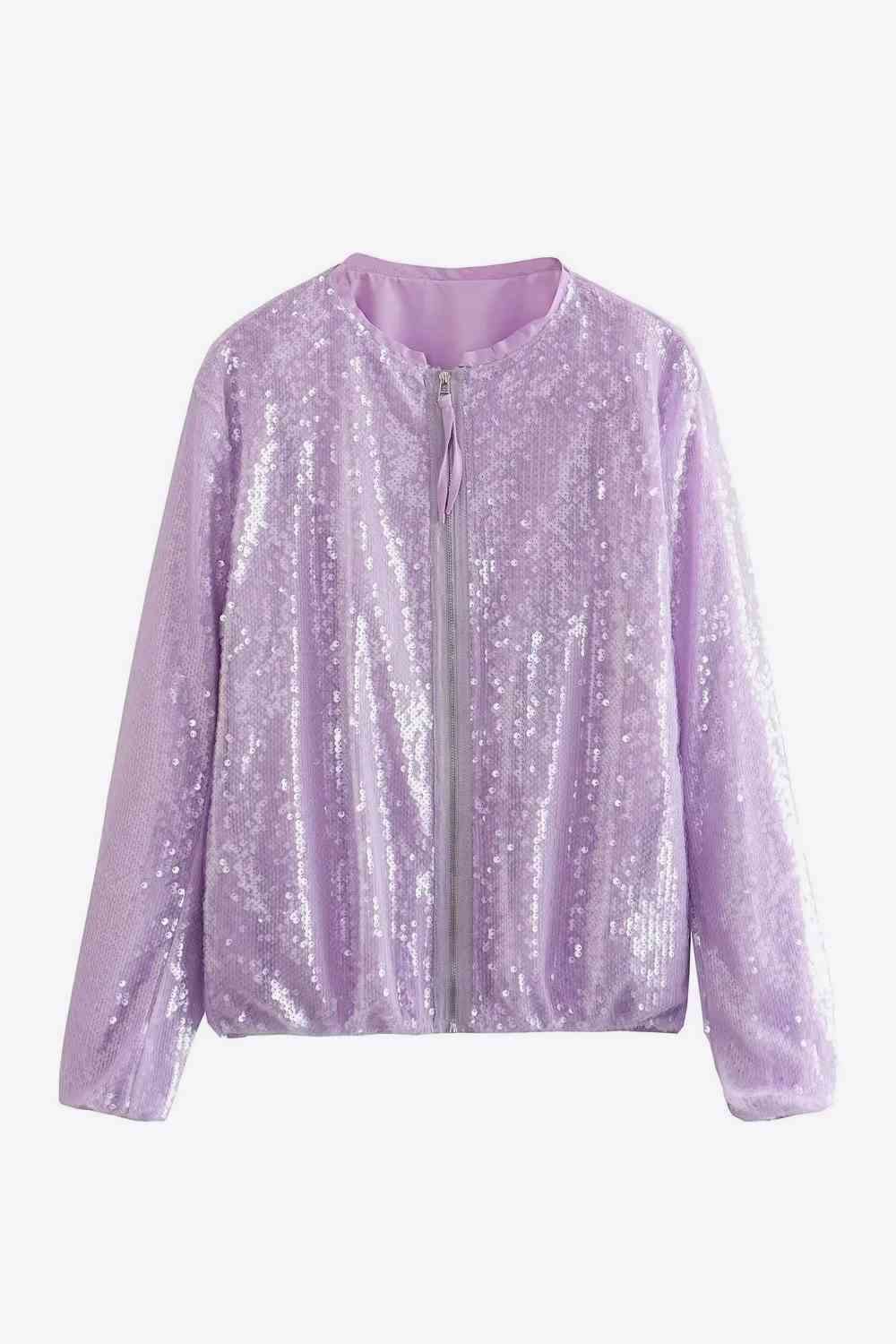 Sequin Zip-Up Jacket