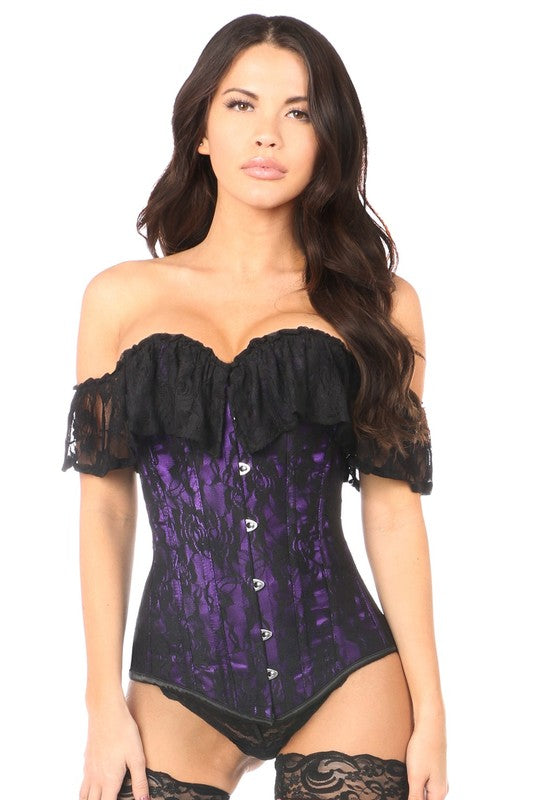 Lavish Purple Lace Off The Shoulder Corset