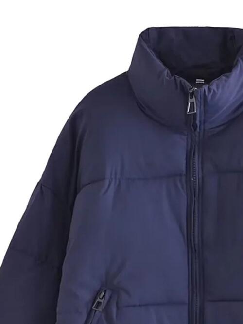 Zip Up Drawstring Winter Coat with Pockets