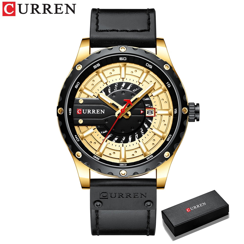 Leather Wristwatch Casual Quartz Men