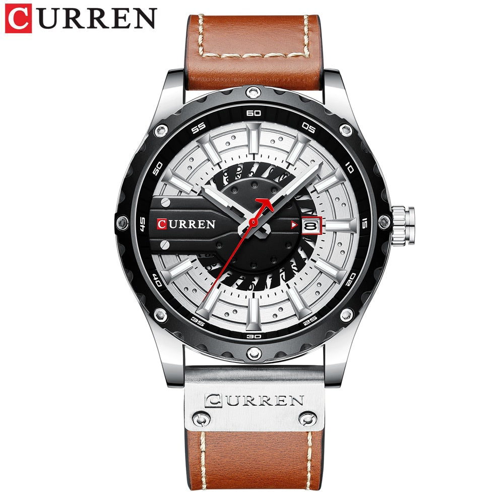 Leather Wristwatch Casual Quartz Men