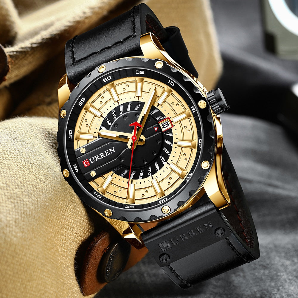 Leather Wristwatch Casual Quartz Men