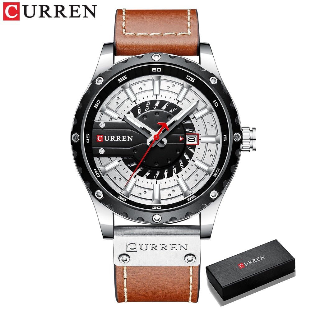 Leather Wristwatch Casual Quartz Men