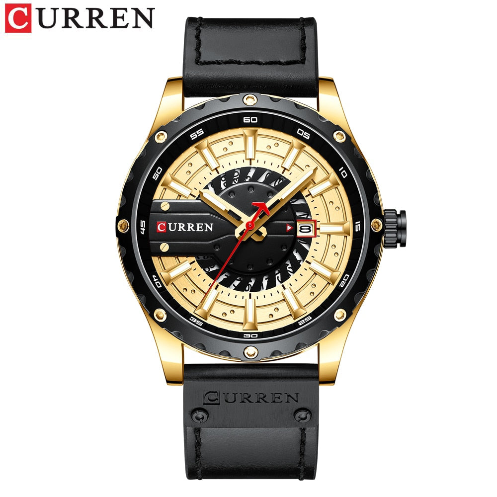 Leather Wristwatch Casual Quartz Men