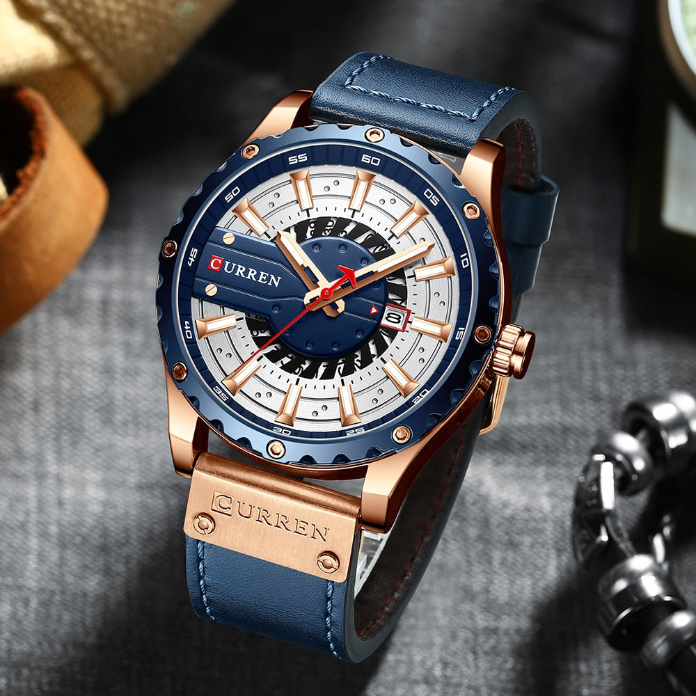 Leather Wristwatch Casual Quartz Men