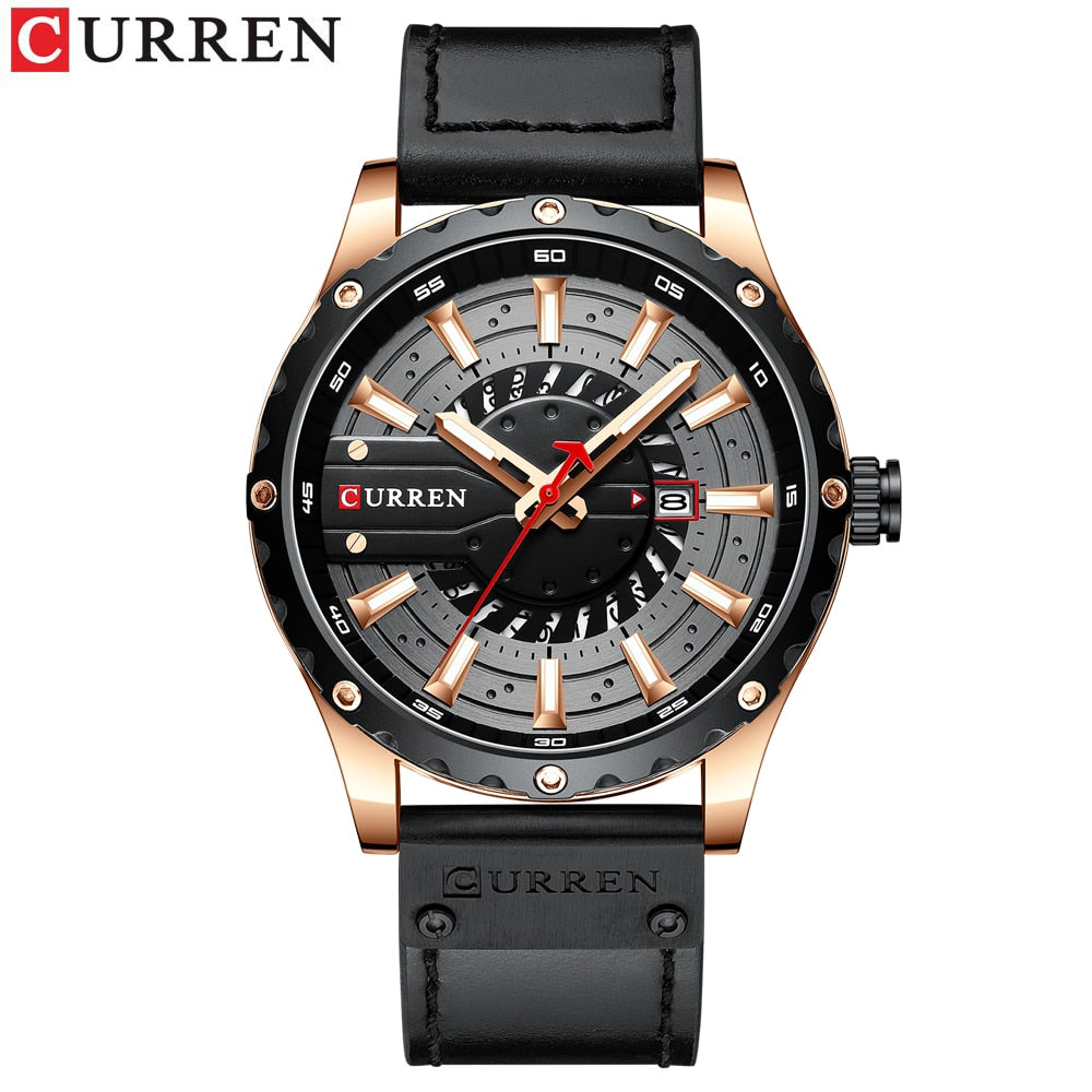 Leather Wristwatch Casual Quartz Men