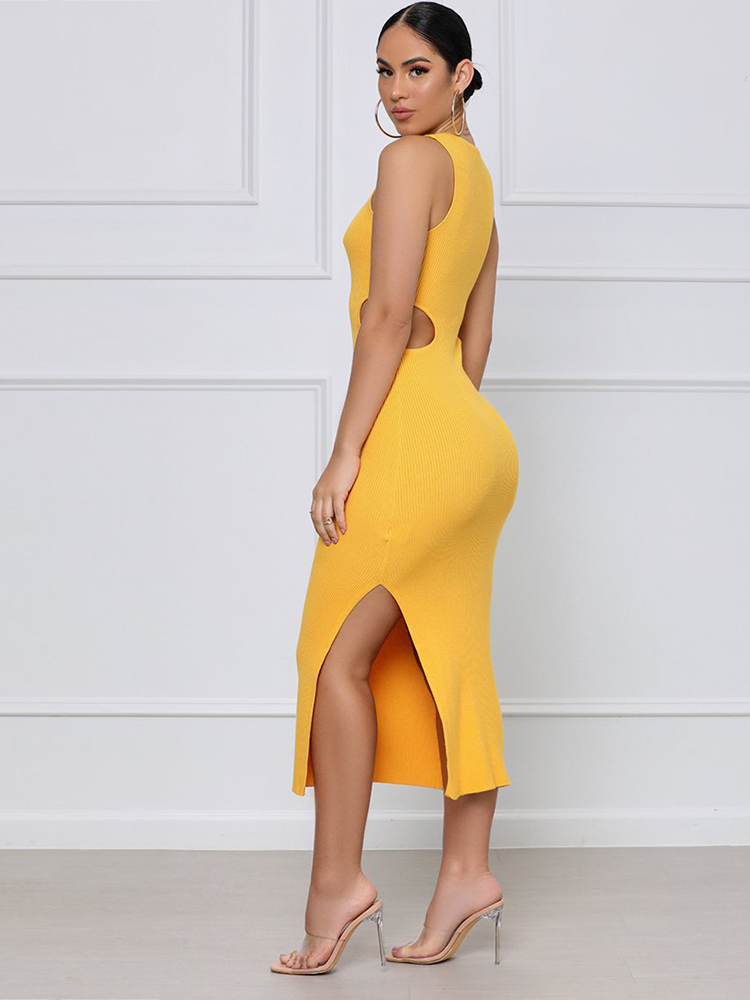 Bodycon Long Dress Split Vestido