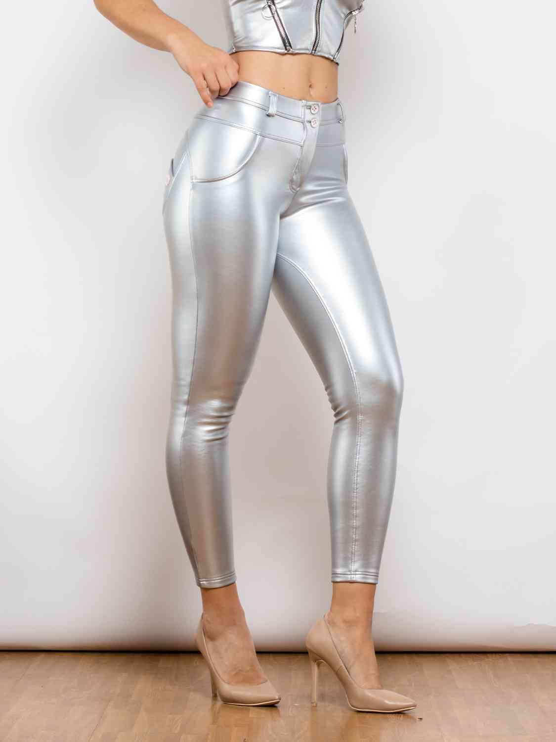 Full Size PU Skinny Pants