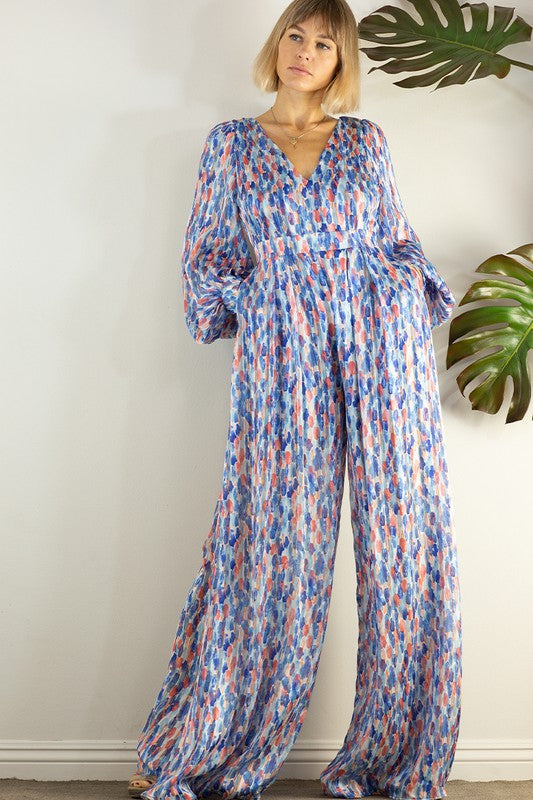 BACK OPEN WIDE PANTS JUMPSUIT