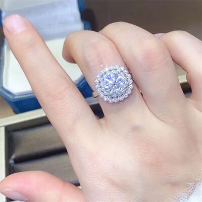 2 Carat Moissanite 925 Sterling Silver Ring