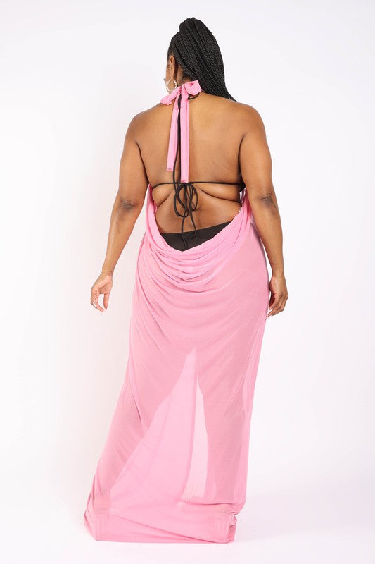 Haltered Front Slit Maxi Coverup