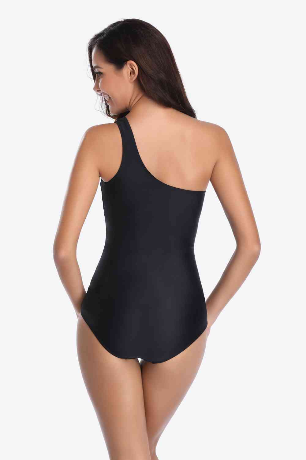 One-Shoulder Sleeveless One-Piece Swimsuit