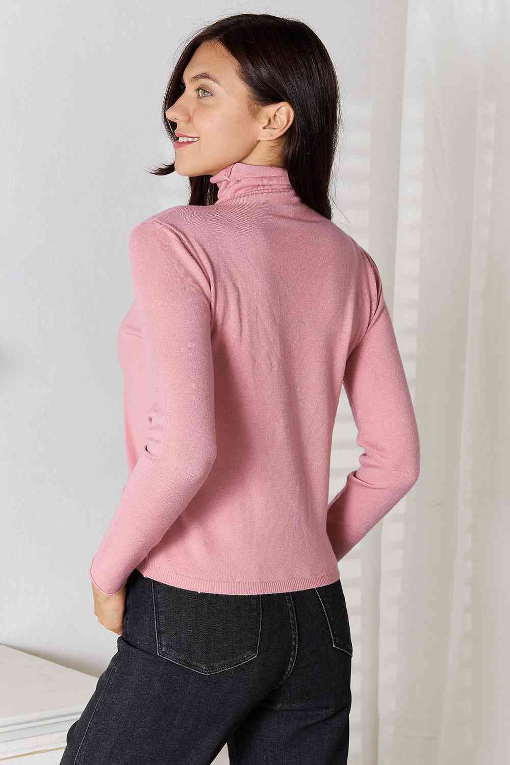 Turtleneck Long Sleeve Knit Top