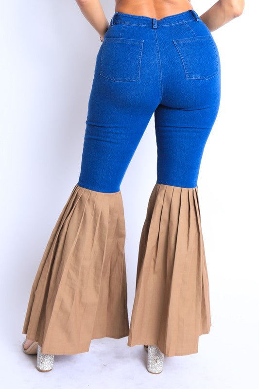 Pleated Denim Pants