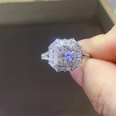 1 Carat Moissanite 925 Sterling Silver Ring