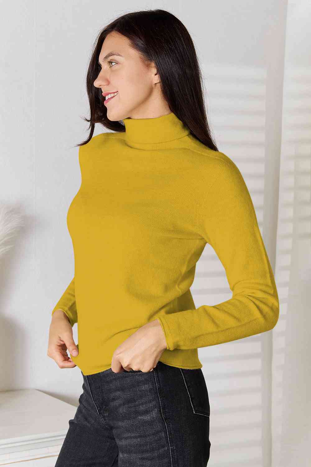 Turtleneck Long Sleeve Knit Top