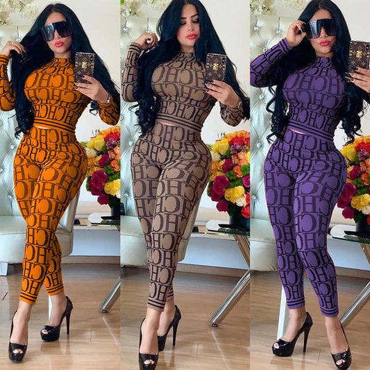 Fashionable Women Two-Piece Tights Set