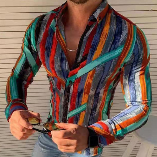 Lapel Stripe Fashion Shirt