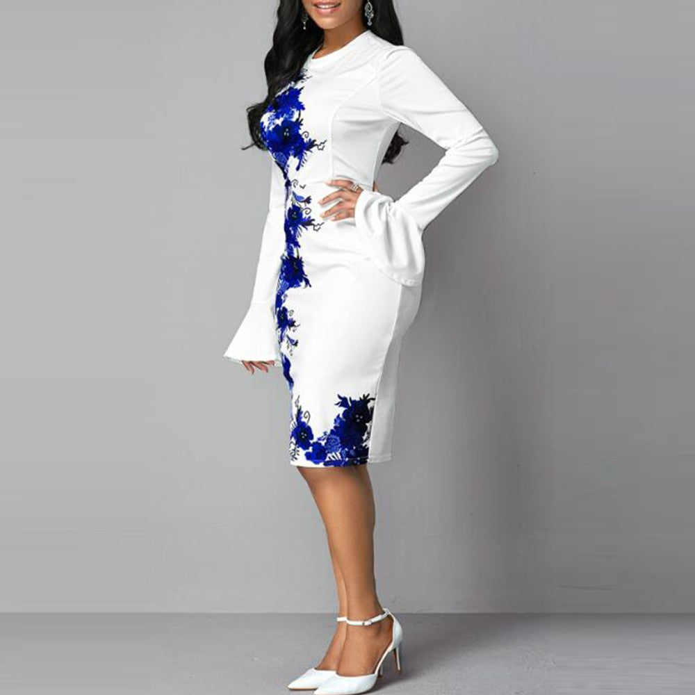 Flare Sleeve Pencil Bodycon Dresses