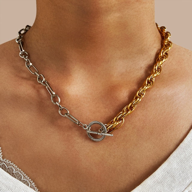 Chic Pendant Necklaces - Chunky Chain Choker - Multilayered Necklaces