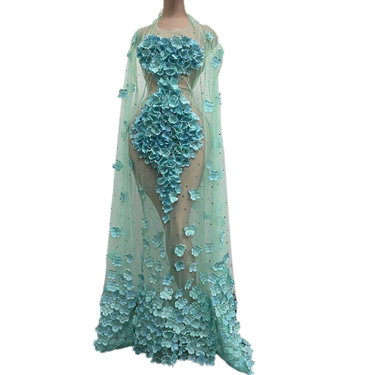 Prom Flower Tail Costume Dresses Evening Party Dress
