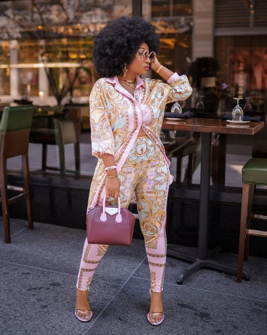 Two Piece African Dashiki Famous Suit