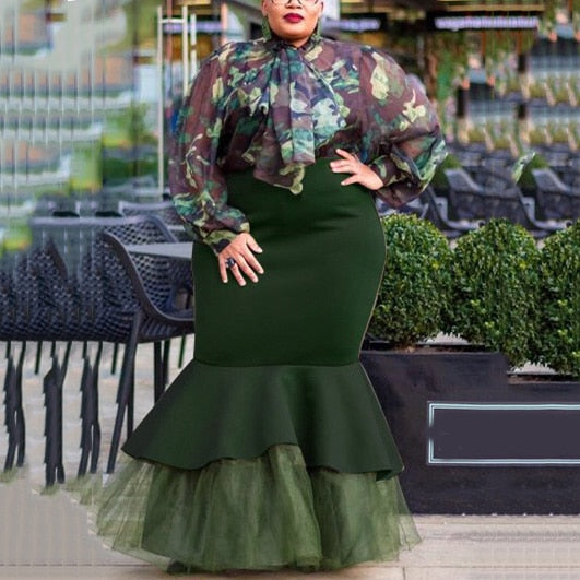 High Waist Mermaid Bodycon Skirt Elegant Office Lady